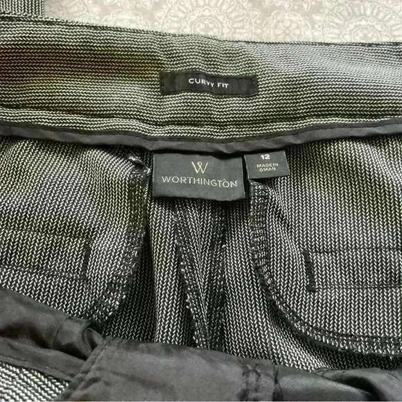 WORTHINGTON Women's (Size 12) Curvy Fit Straight Leg Dress Pants Stretch Gray - Picture 2 of 3